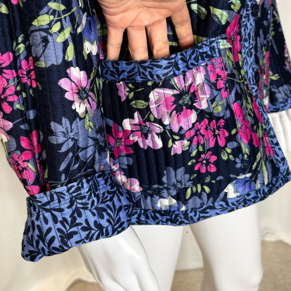 Appleseed's Reversible Quilted Button Jacket Wome… - image 6